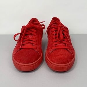 PUMA Red Classic Suede Junior Lace-Up Sneakers 6.5C